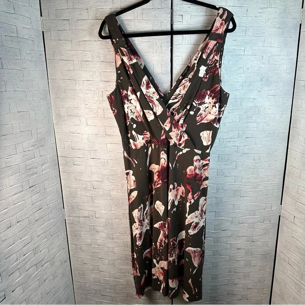 Ann Taylor Womens Dress sleepless sundress floral gray red cream Romantic